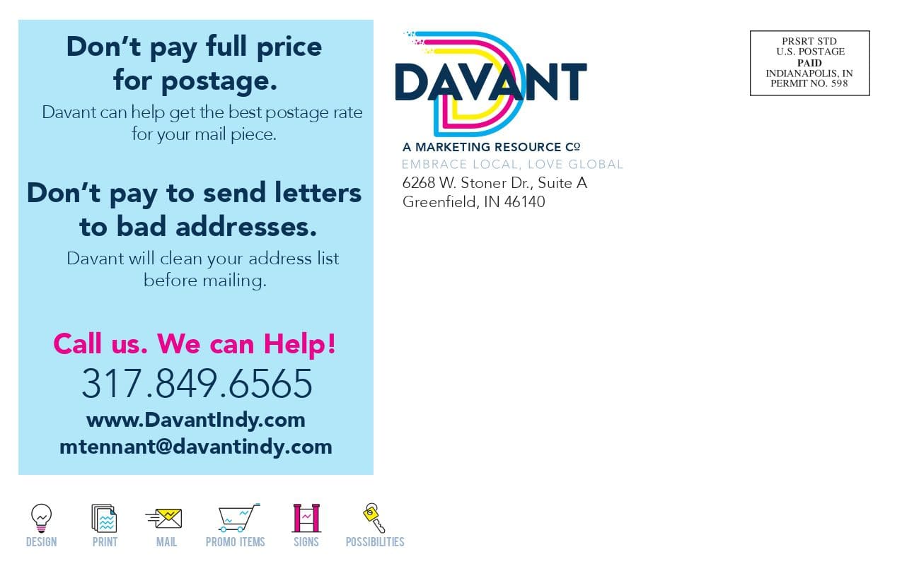 Davant Post Card After Cut-back