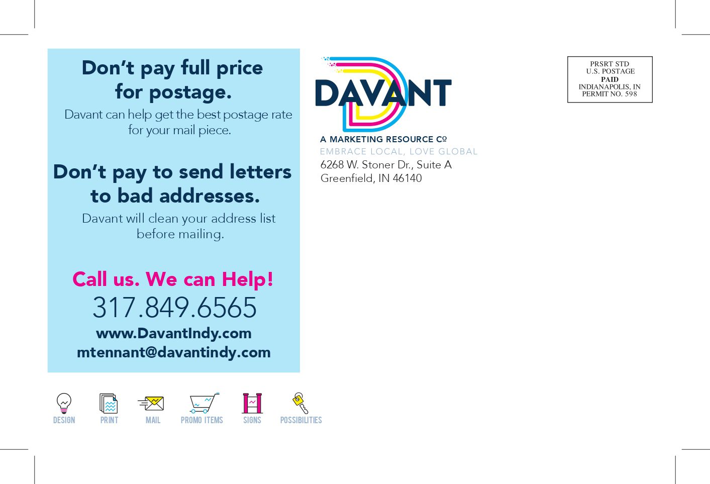Davant Post Card Bleed and Marks-back