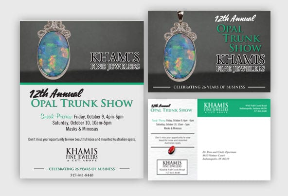 Khamis Fine Jewelers Postcard and flyer
