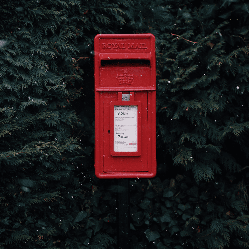 A mailbox with a festive theme for Every Door Direct Mail