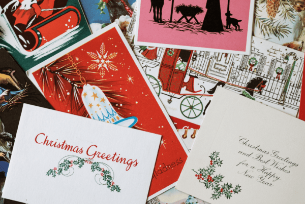 A small business preparing holiday print materials for their customers.