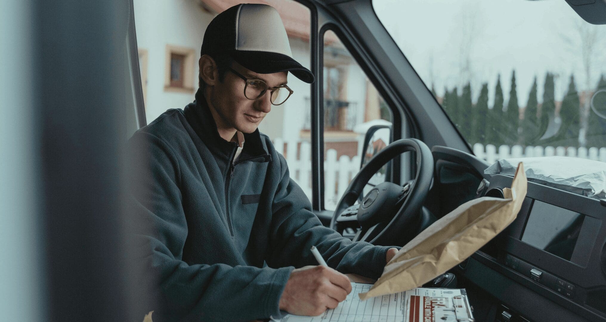 postman delivering mail