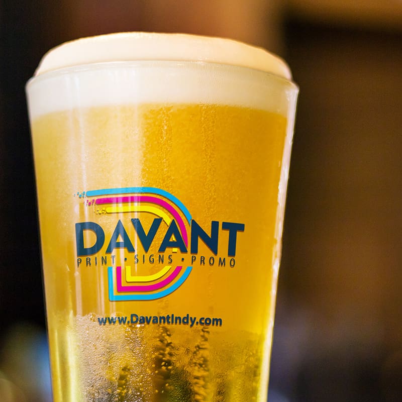 Custom pint glass with business logo by davant