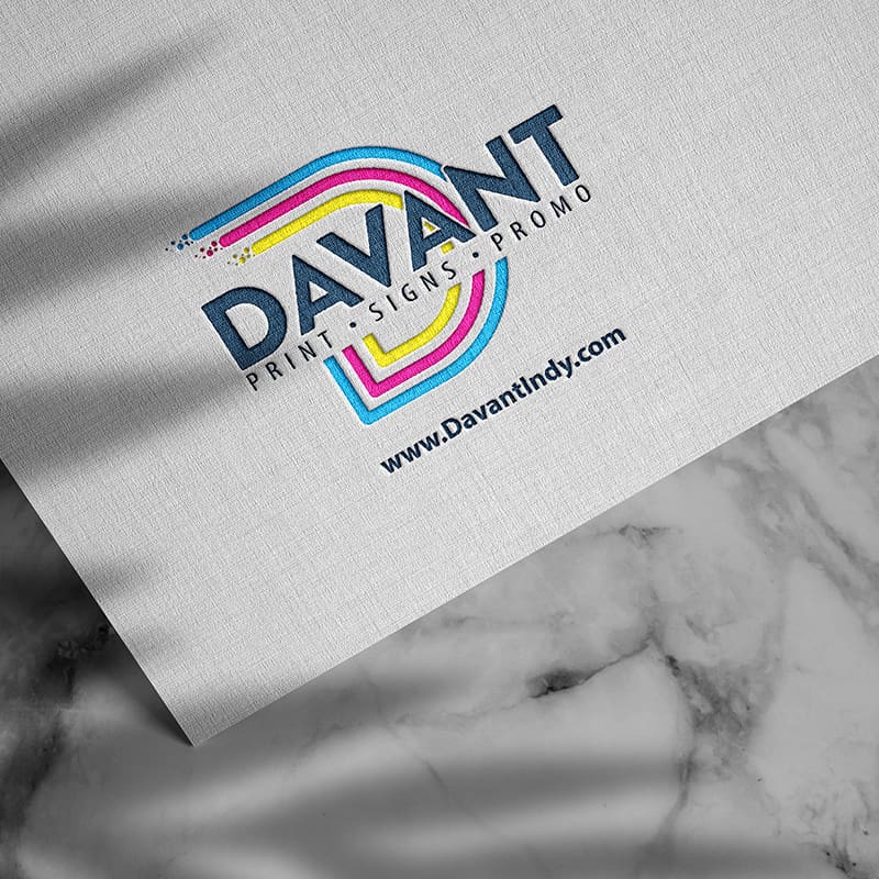 Debossed logo in color by davant