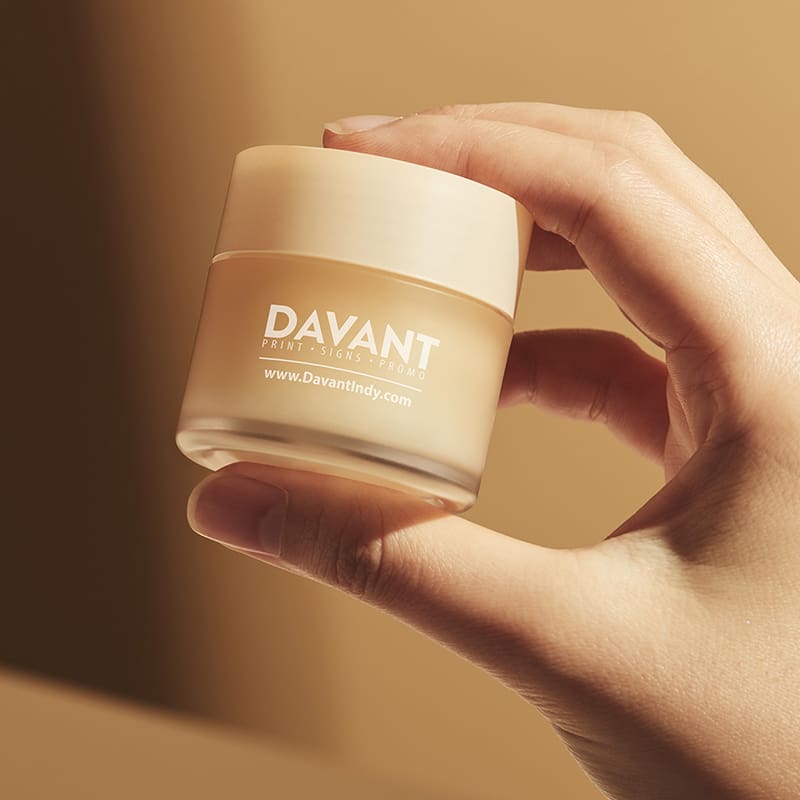 Face lotion jar with customized label by Davant