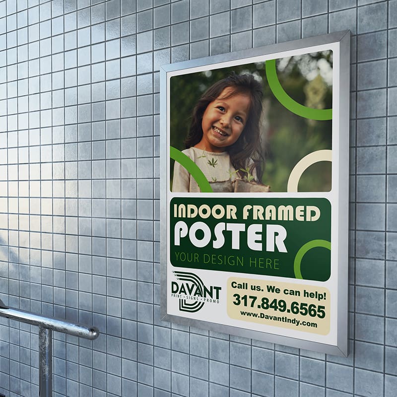 Indoor framed poster with little girl by Davant