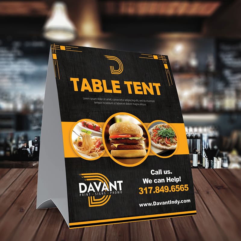 Table Tent Layout for Resturants by Davant