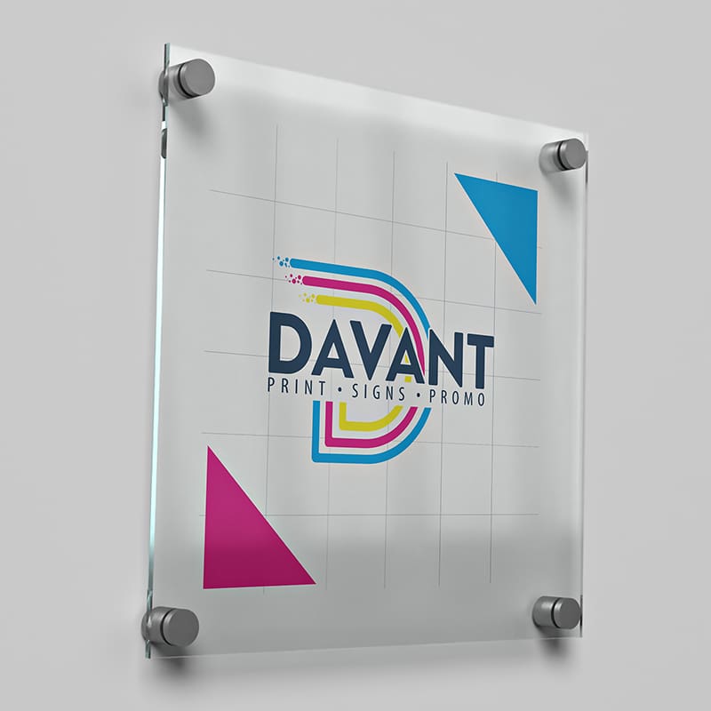 clear acylic office hallway signage by davant