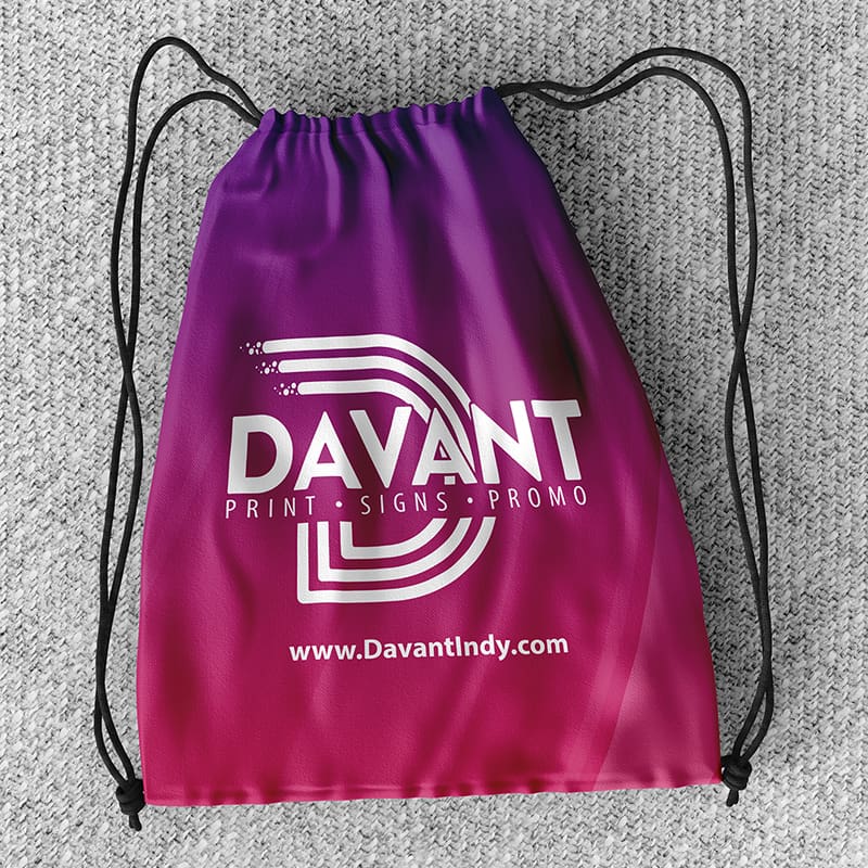 drawstring bag with business logo by davant