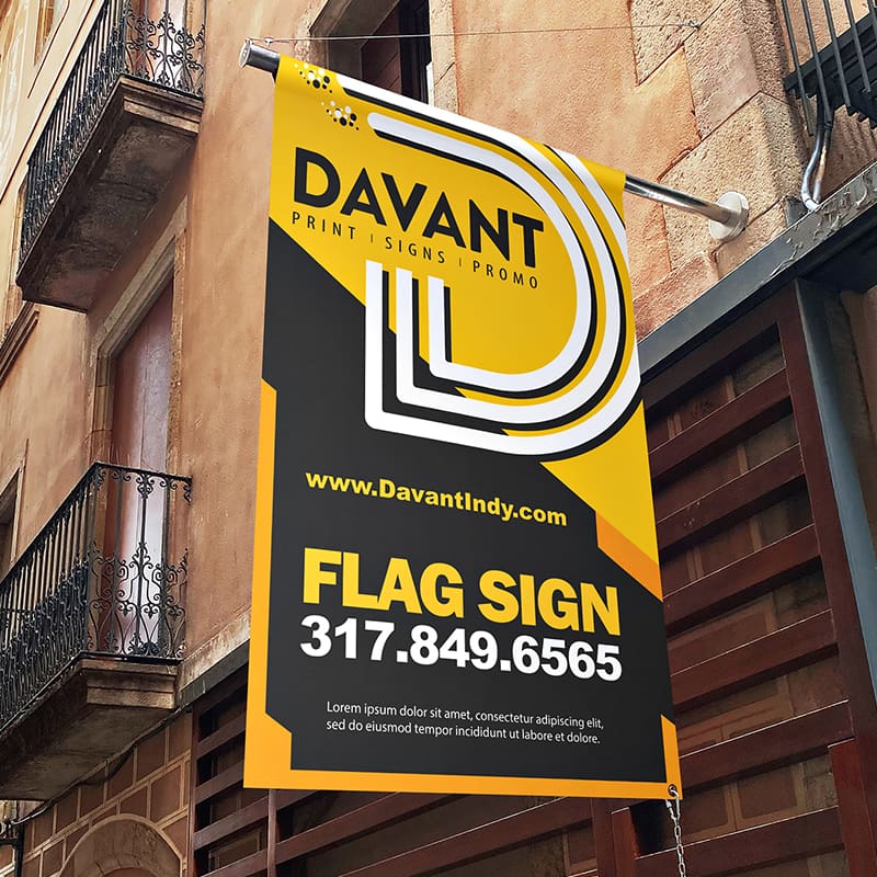 flag sign with mount by davant