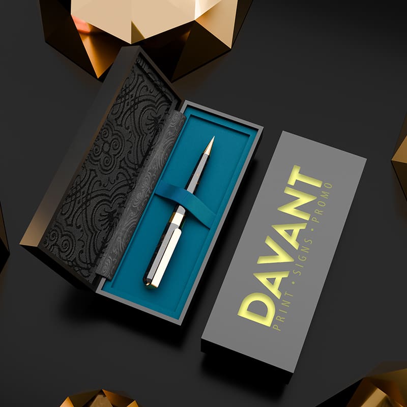 pen gift box branded with business logo by davant