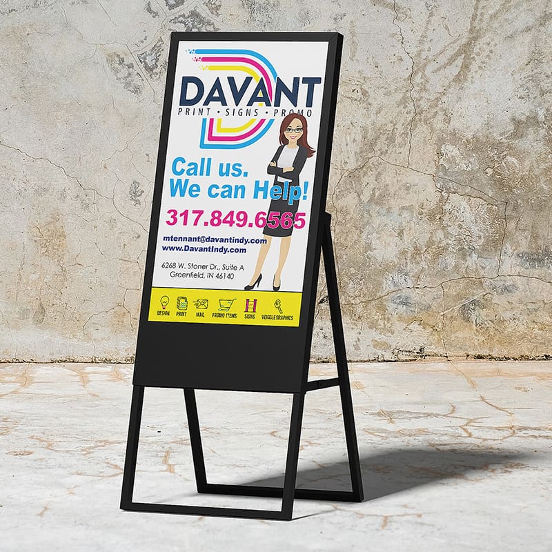 tall foldable signage by davant