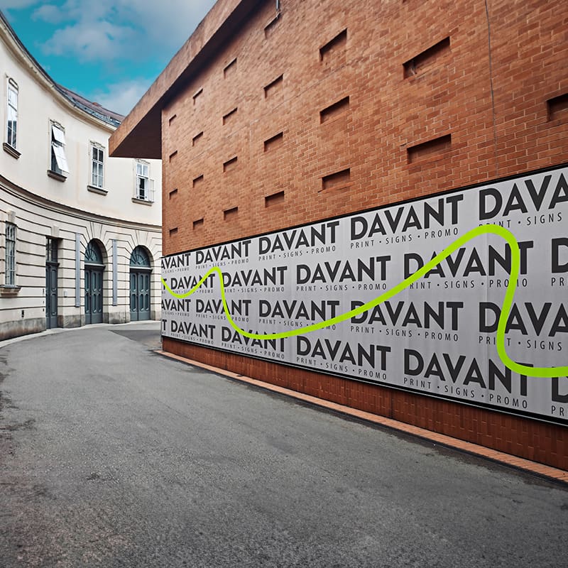wall advertisment signage by Davant