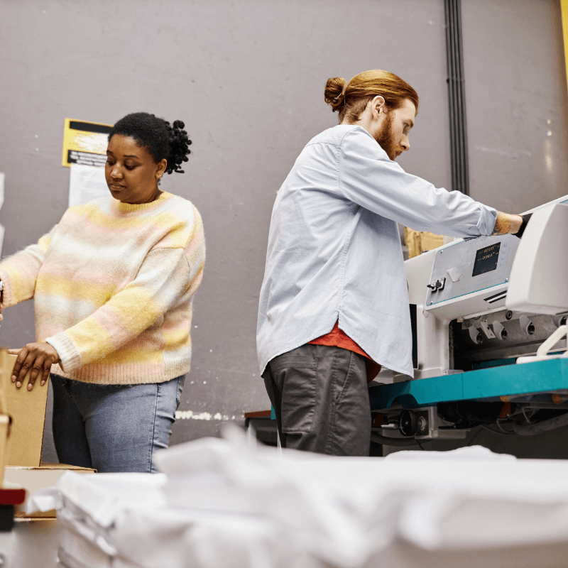 workers in printshop workers in printshop