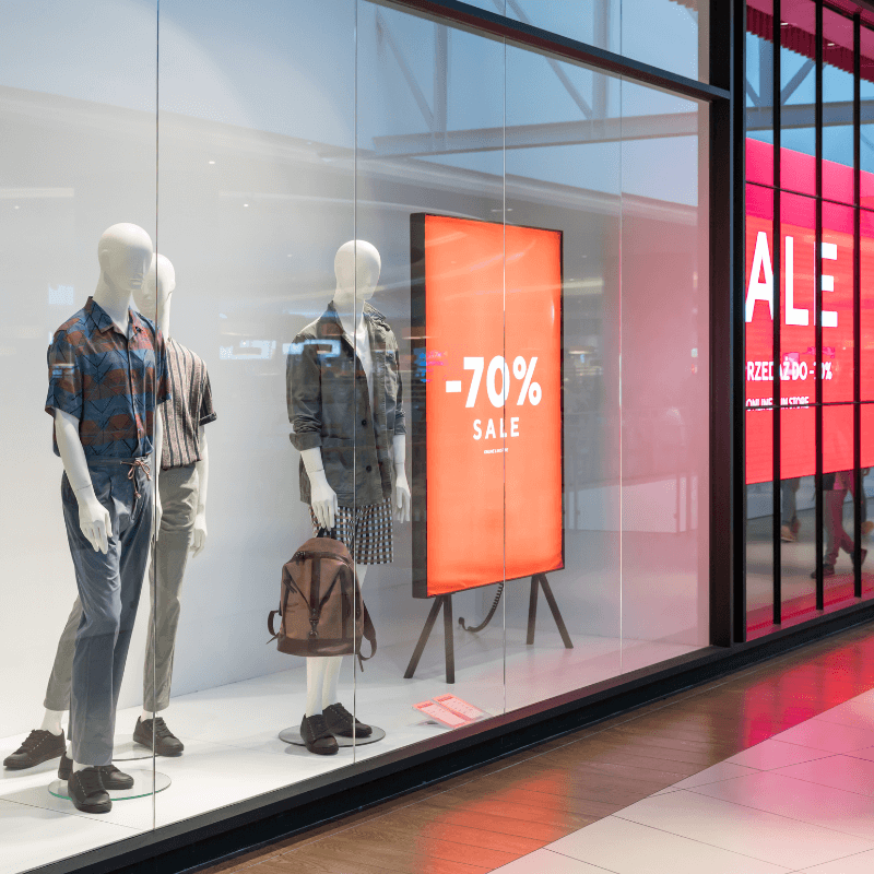 visual-merchandising-shop-window-for-menswear-2025 visual merchandising with large-print example