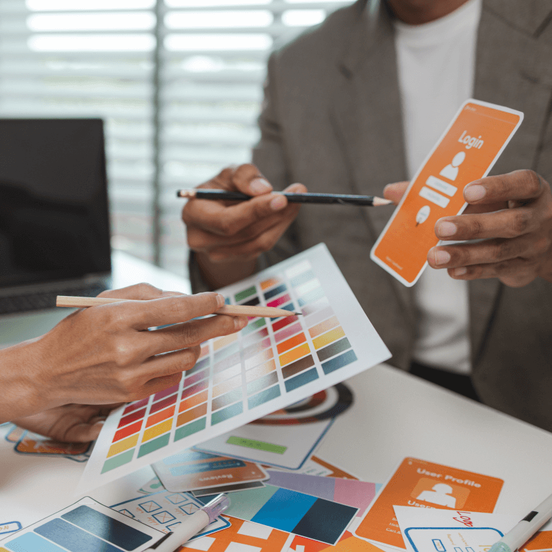ux-graphic-designer-planning-application-process graphic designer planning out print materials