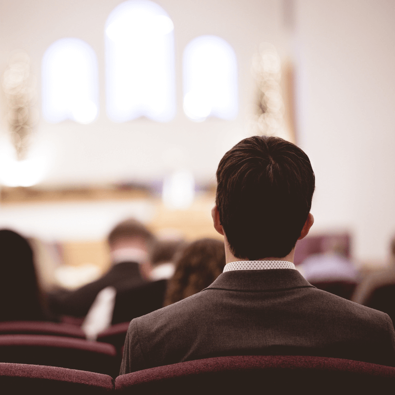 rear-view of church congregation