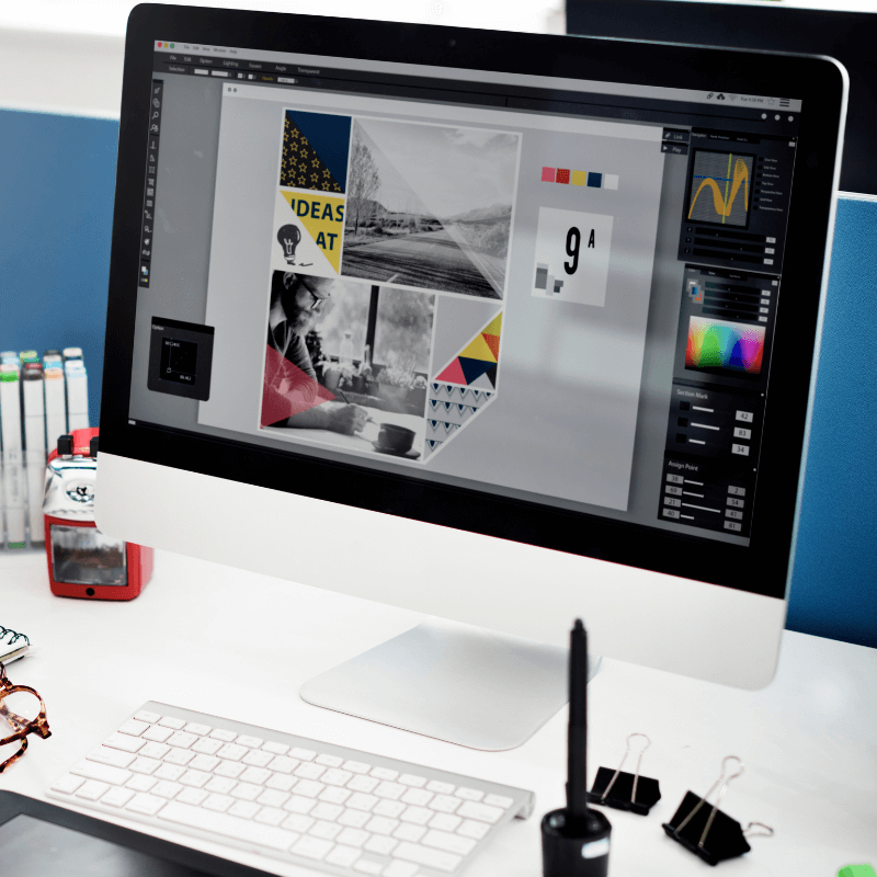 graphic design concept on desktop graphic design concept on desktop computer