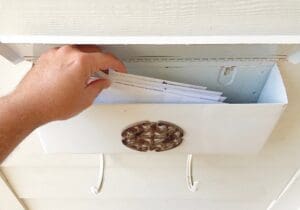 collecting bills from the mailbox