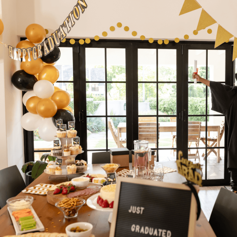 graduate at an open house